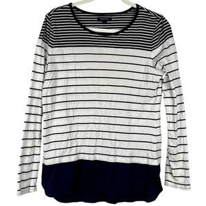 Nautica Women’s Stripped Crewneck Long Sleeve Tee Shirt L